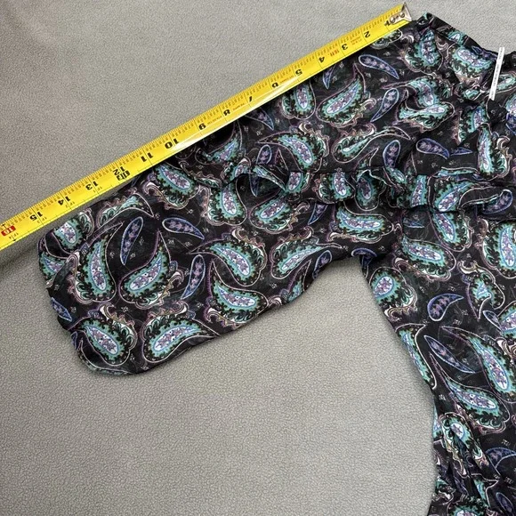 Victorias Secret Beach Dress Womens Medium Black Maxi Paisley Sheer Cover Up - Picture 16 of 16